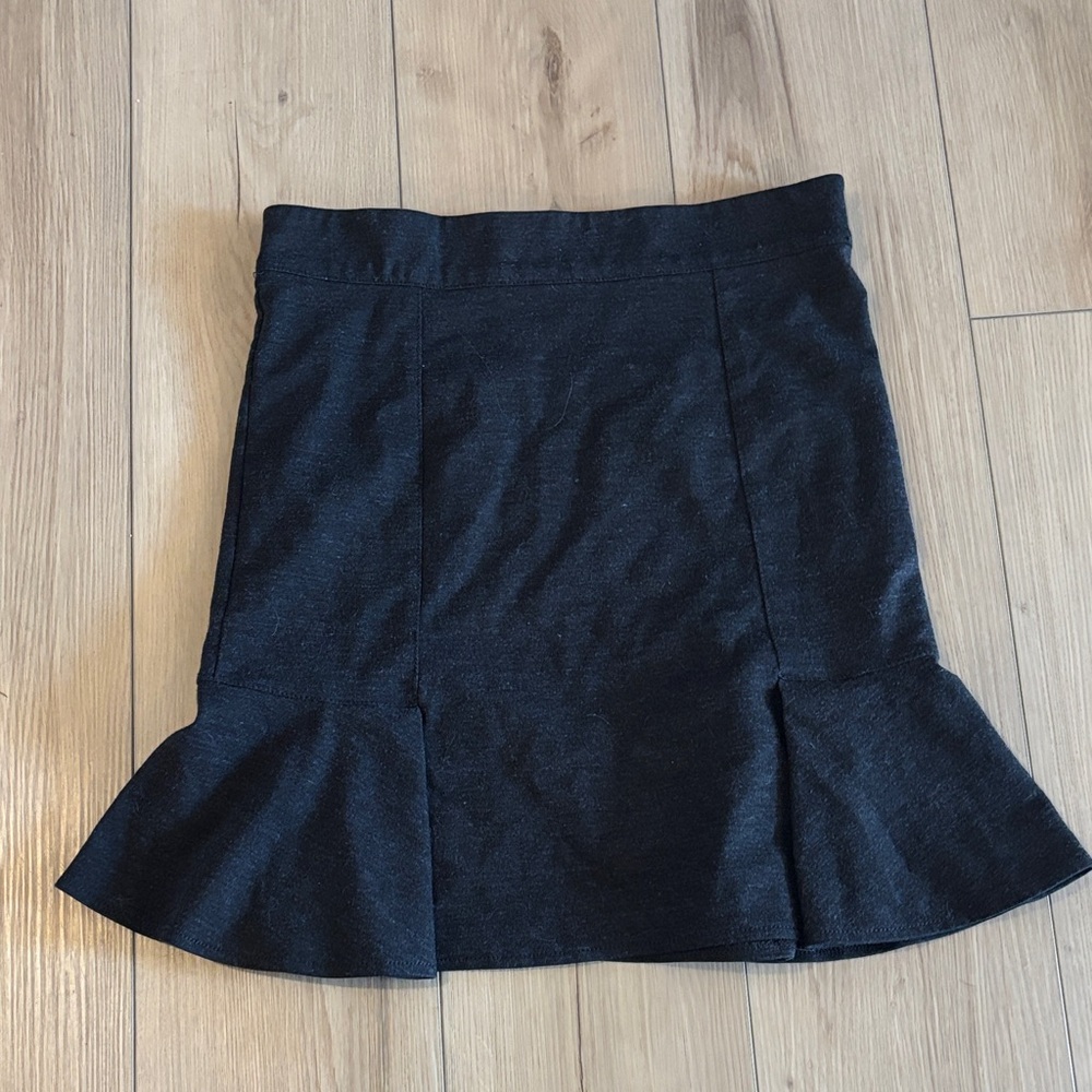 Max Studio Black Ruffle-Hem Ponte Mini Skirt